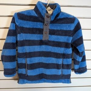 Mini Boden Kid’s High Pile Fleece Corduroy Collar Pullover Size 5-6 Y EUC